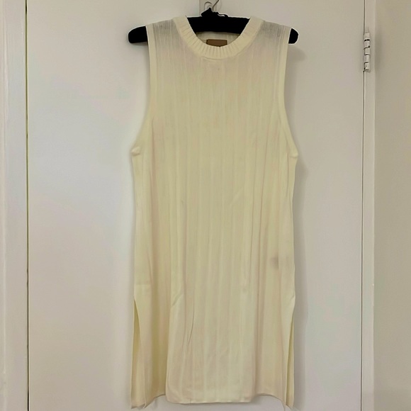 Knit long vest off whit for a casual style; H&M size M - Picture 1 of 3